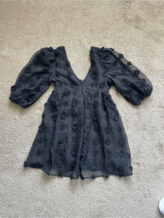 Lulus Dresses & Skirts - Lulu's Black Textured Pom-Pom Mini Dress